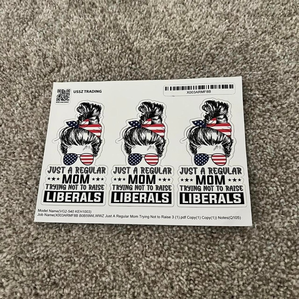 Just a regular mom trying not to raise liberals stickers 3 pack